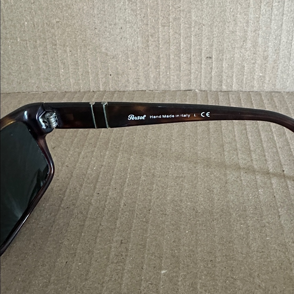 Persol PO2803S sunglasses in Havana brown acetate with green lenses. - Picture 3 of 9